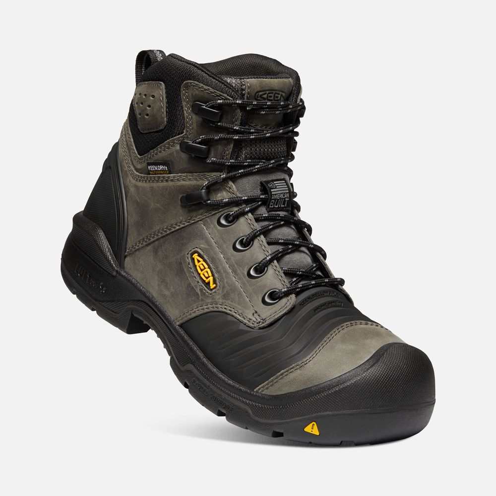 Botas de Trabajo Keen Mexico Negros - Hombre Portland 6\" Waterproof (Carbon-Fiber Toe) - AM3456780